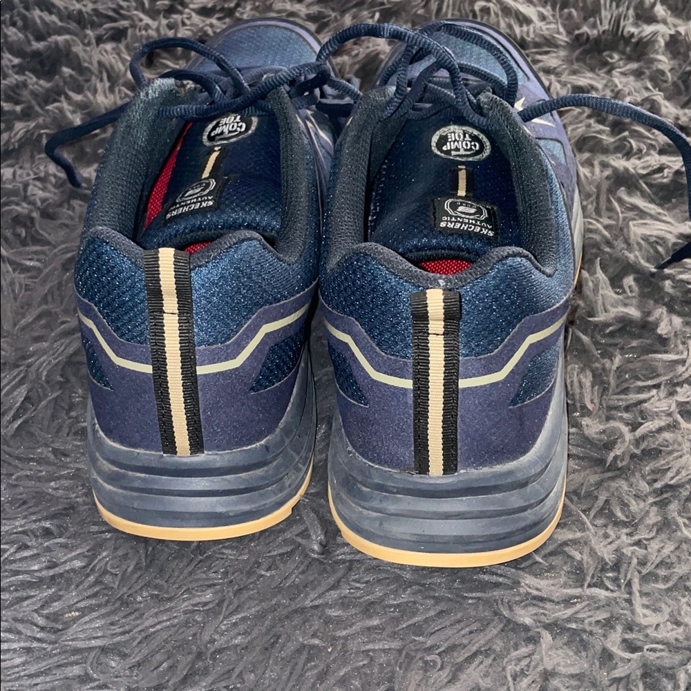 Skechers Men's 11 Navy Athletic Style Composite Toe Work Shoes - Picture 3 of 8